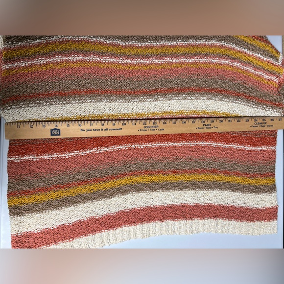 Easel Oversized Earth Tone Striped Crew Neck Sweater Womens Large - Picture 5 of 6